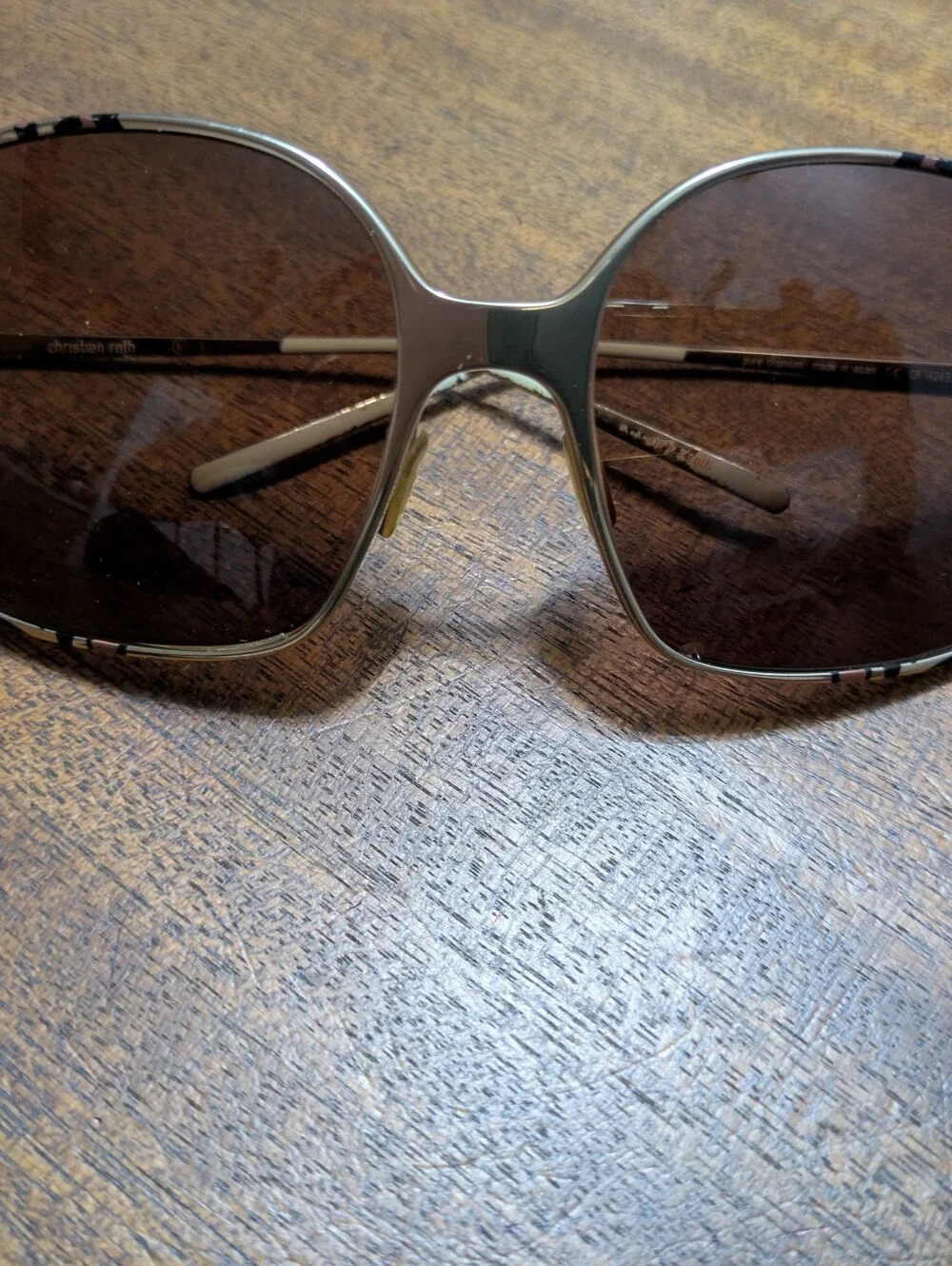 Vintage Christian Roth Sunglasses.  Pure Titanium, Leopard Print & Lightweight.